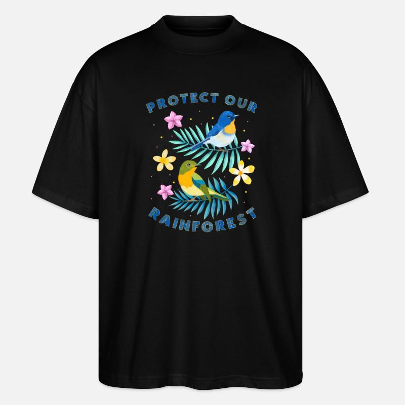 Protégez notre forêt tropicale - T-shirt bio Blaster 2.0 coupe oversize Stanley/Stella Unisexe - noir