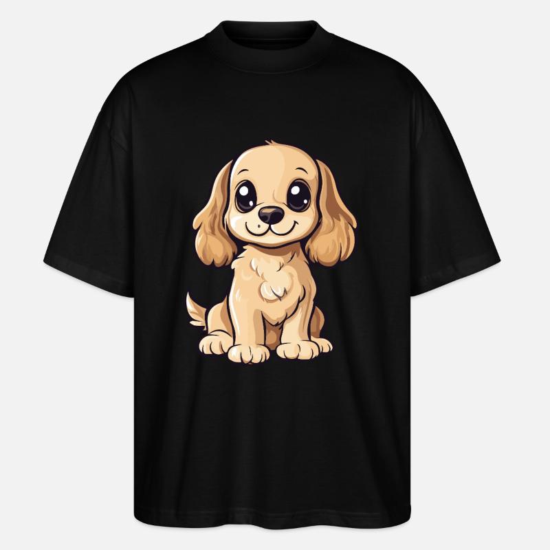 Cocker Spaniel Dog Cute - Stanley/Stella Oversized Unisex Organic T-shirt Blaster 2.0 - black