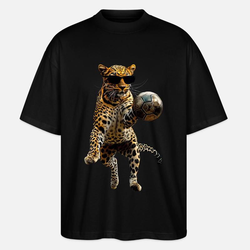 Leopard - Stanley/Stella Oversized Unisex Bio T-Shirt Blaster 2.0 - Schwarz