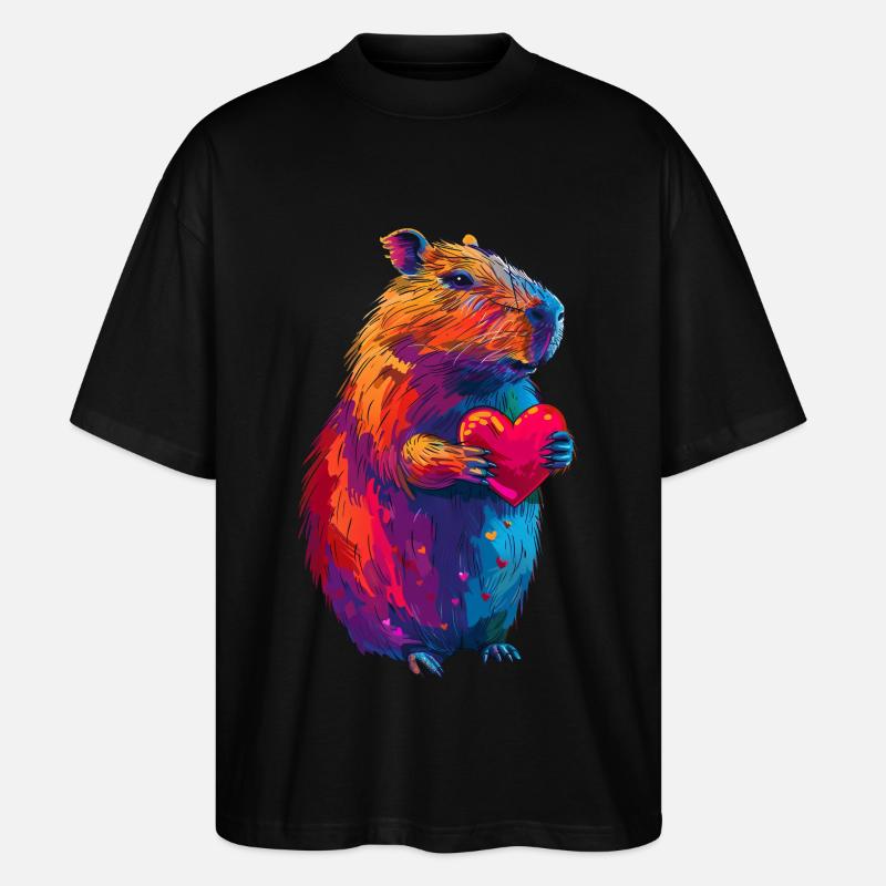 Capybara - T-shirt bio Blaster 2.0 coupe oversize Stanley/Stella Unisexe - noir