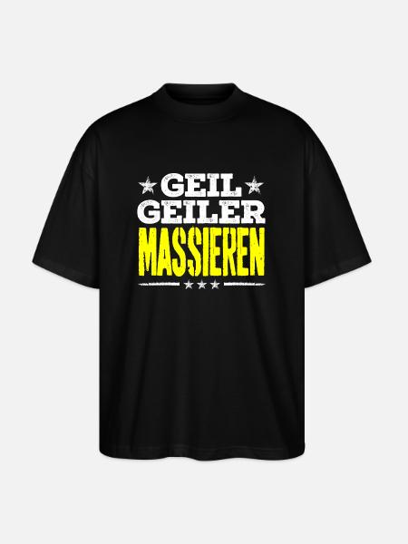 massieren - geil - Stanley/Stella Oversized Unisex Bio T-Shirt Blaster 2.0 - Schwarz
