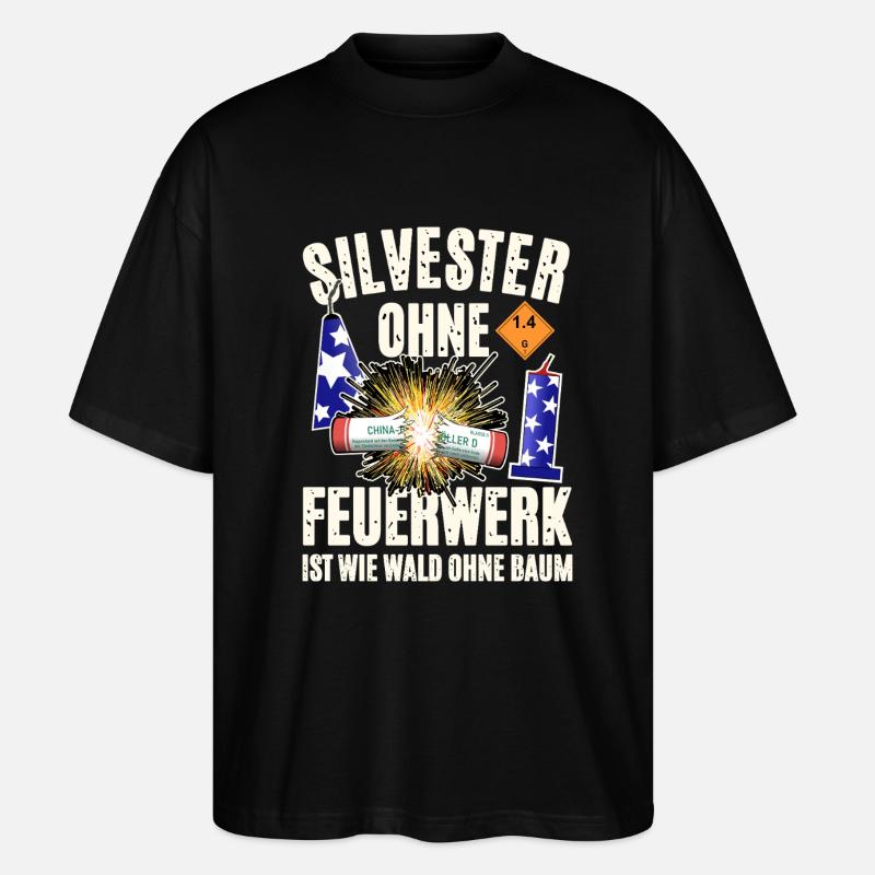 Pyro an Silvester - Stanley/Stella Oversized Unisex Bio T-Shirt Blaster 2.0 - Schwarz