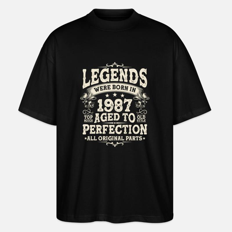 Unique birthday present 1987 - Stanley/Stella Oversized Unisex Organic T-shirt Blaster 2.0 - black