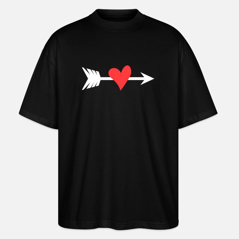 Flèche du cœur - T-shirt bio Blaster 2.0 coupe oversize Stanley/Stella Unisexe - noir