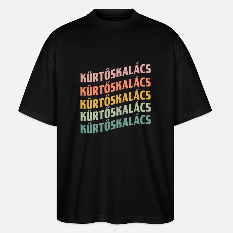 Conception de polices Kürtőskalács - T-shirt bio Blaster 2.0 coupe oversize Stanley/Stella Unisexe - noir