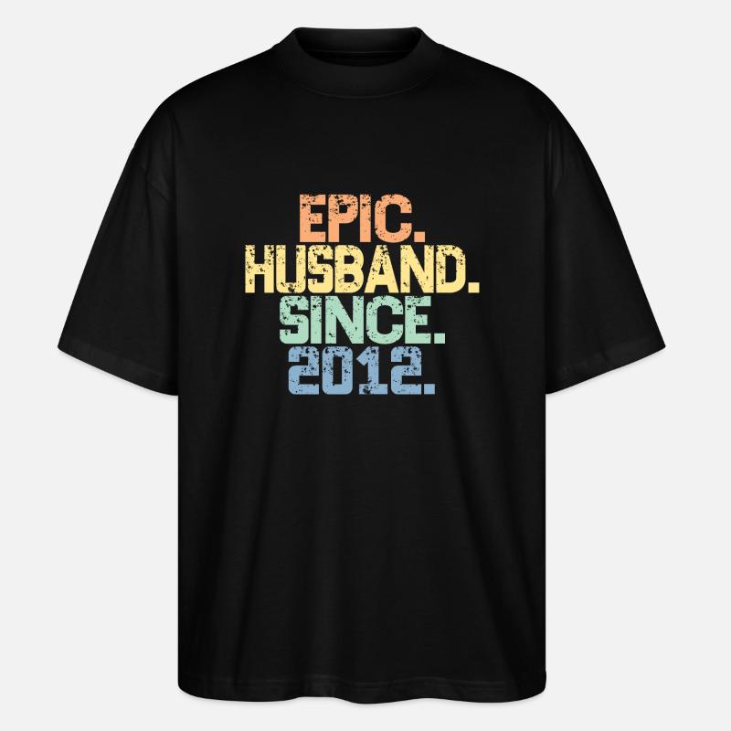 Epic Husband Since 2012 - 11th Anniversary For Men - Stanley/Stella Oversized Unisex Organic T-shirt Blaster 2.0 - black