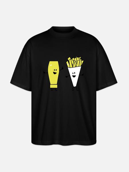 mayonnaise french fries - Stanley/Stella Oversized Unisex Organic T-shirt Blaster 2.0 - black