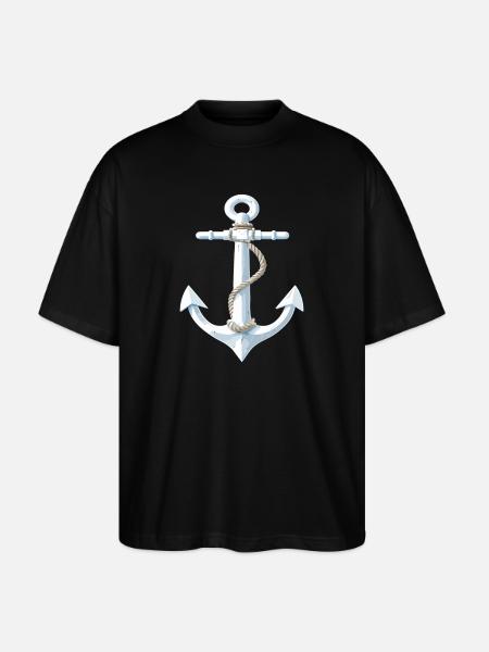 Cool anchor design - Stanley/Stella Oversized Unisex Organic T-shirt Blaster 2.0 - black