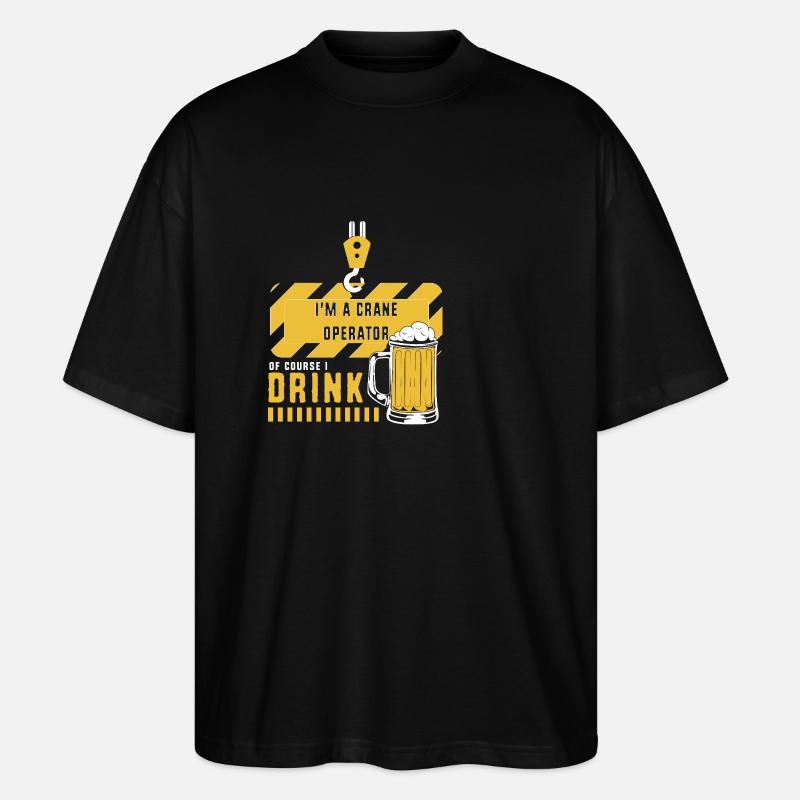 Kranführer Kran - Stanley/Stella Oversized Unisex Bio T-Shirt Blaster 2.0 - Schwarz