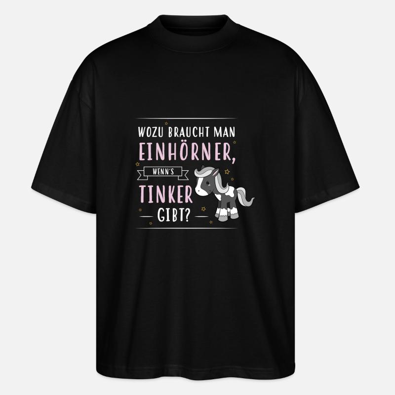 Wozu Einhörner Tinker - Stanley/Stella Oversized Unisex Bio T-Shirt Blaster 2.0 - Schwarz
