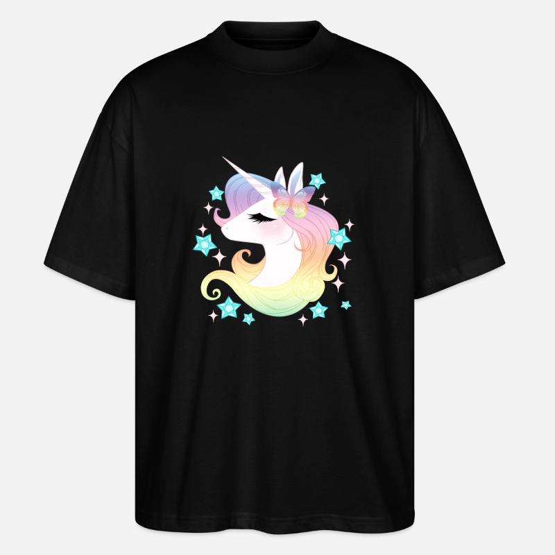Einhorn Strars - Stanley/Stella Oversized Unisex Bio T-Shirt Blaster 2.0 - Schwarz