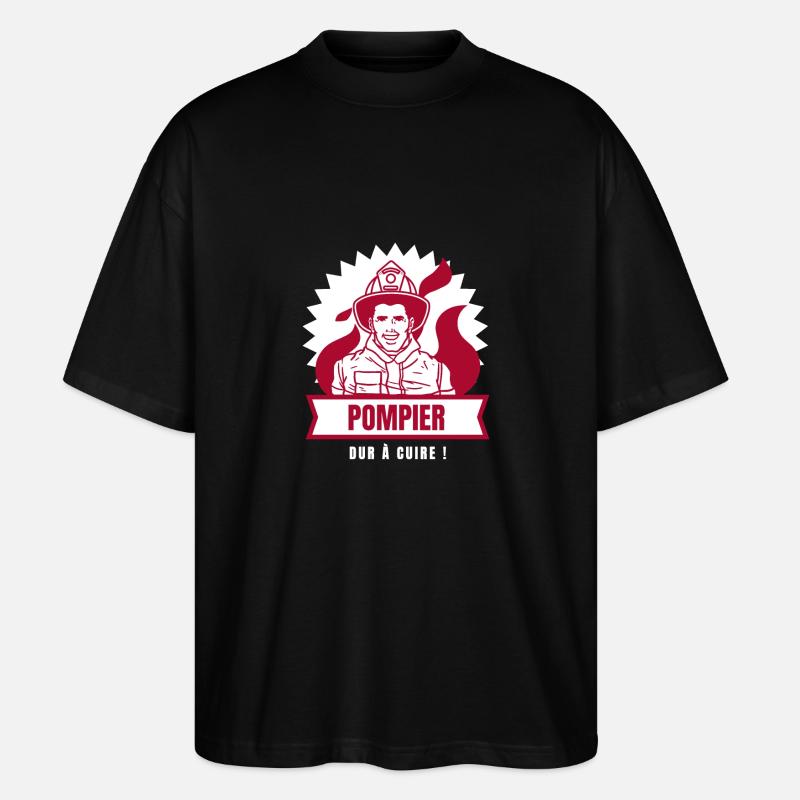 POMPIER, DUR À CUIRE ! - T-shirt bio Blaster 2.0 coupe oversize Stanley/Stella Unisexe - noir