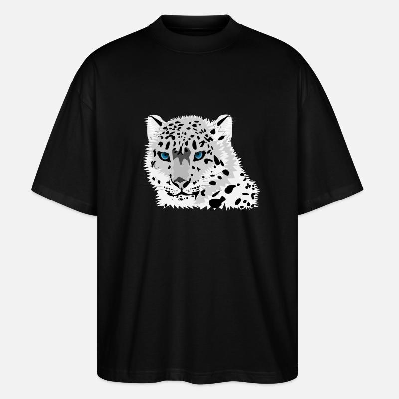 Schneeleopard - Stanley/Stella Oversized Unisex Bio T-Shirt Blaster 2.0 - Schwarz