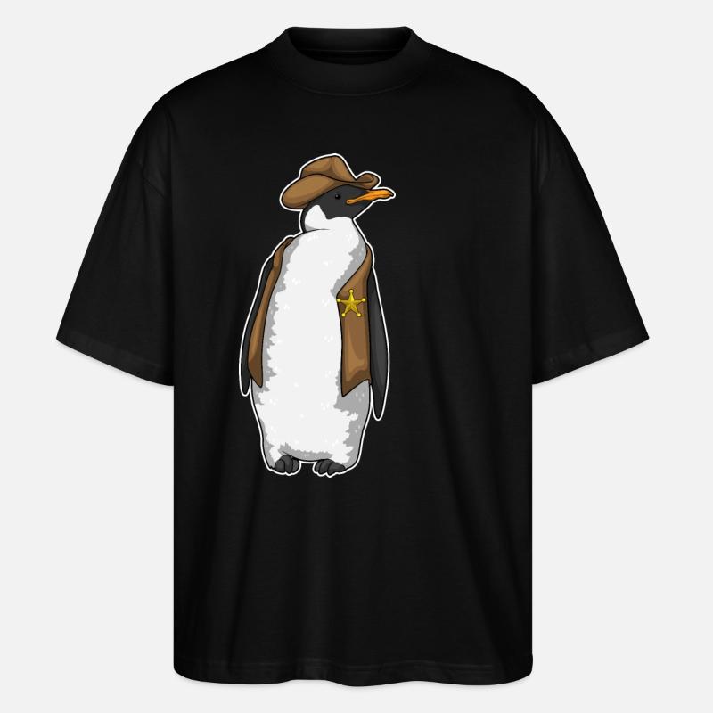 Penguin Sheriff - Stanley/Stella Oversized Unisex Organic T-shirt Blaster 2.0 - black