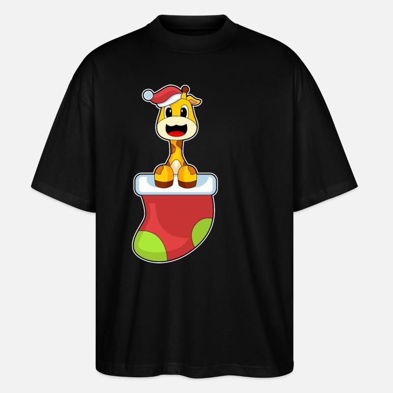 Girafe Noël Noël Chaussettes - T-shirt bio Blaster 2.0 coupe oversize Stanley/Stella Unisexe - noir