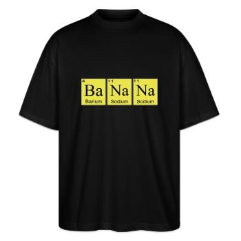 Banana - Stanley/Stella Oversized Unisex Bio T-Shirt Blaster 2.0 - Schwarz - Vorne - Alina (178cm) & Michal (187cm)