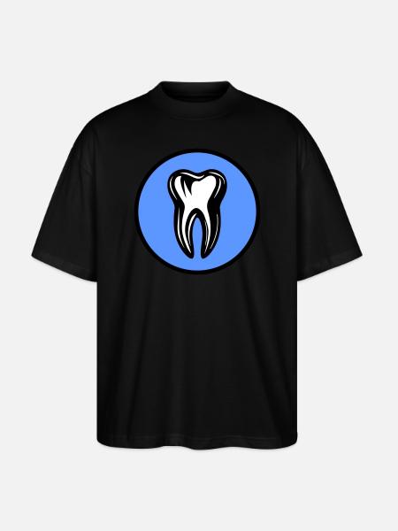 Zahn Zahnarzt Symbol - Stanley/Stella Oversized Unisex Bio T-Shirt Blaster 2.0 - Schwarz