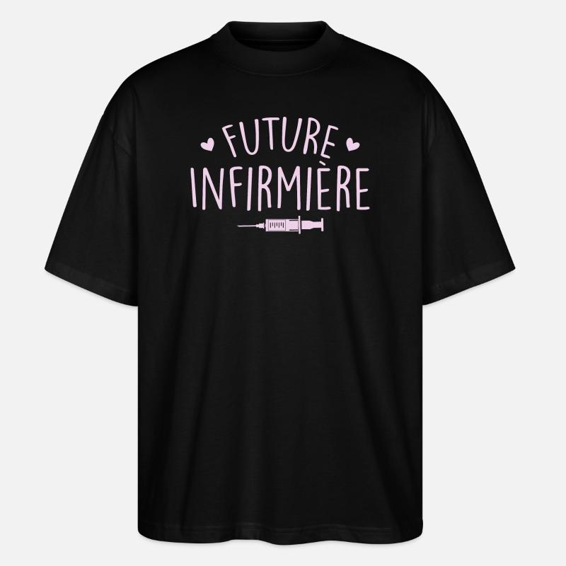 Future Infirmière - T-shirt bio Blaster 2.0 coupe oversize Stanley/Stella Unisexe - noir