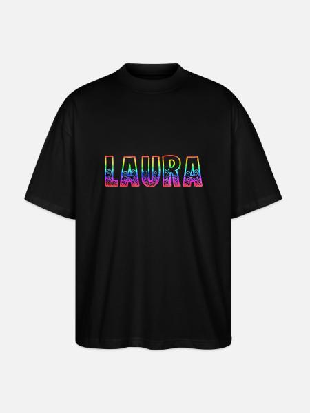 laura rs regenbogen - Stanley/Stella Oversized Unisex Bio T-Shirt Blaster 2.0 - Schwarz