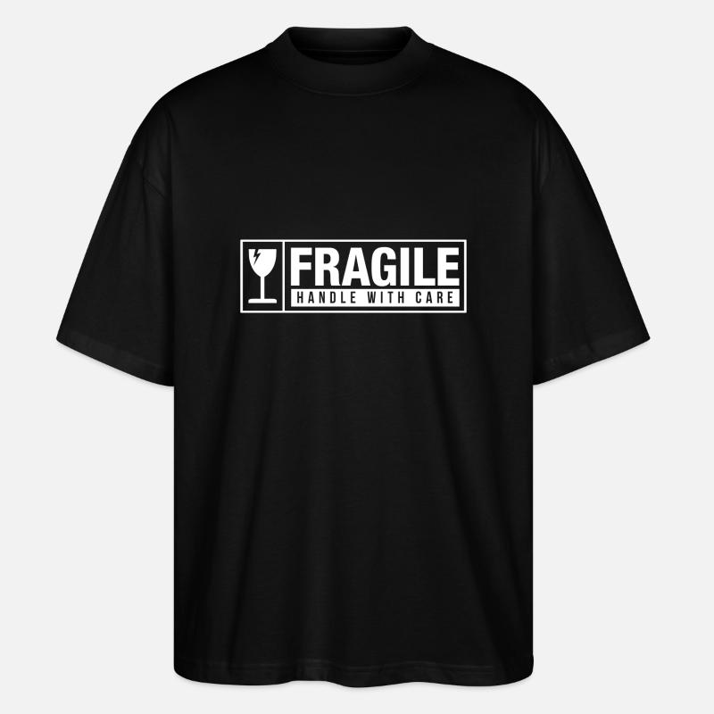 Fragile Handle With Care - Stanley/Stella Oversized Unisex Organic T-shirt Blaster 2.0 - black