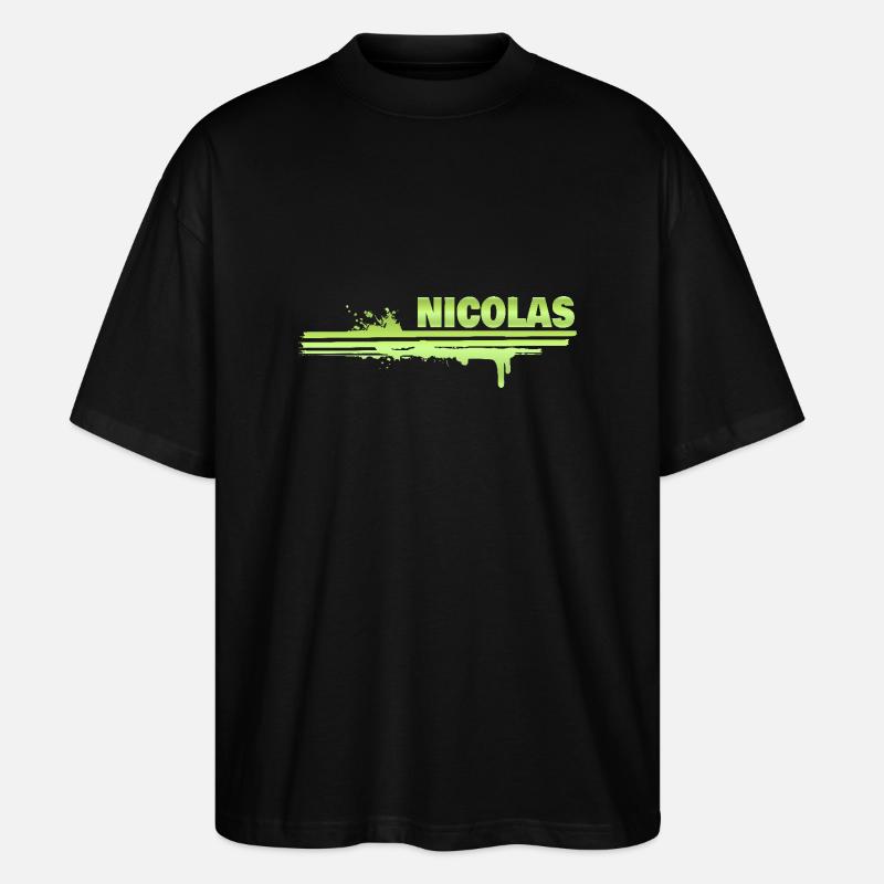 Cadeau pour Nicolas - T-shirt bio Blaster 2.0 coupe oversize Stanley/Stella Unisexe - noir