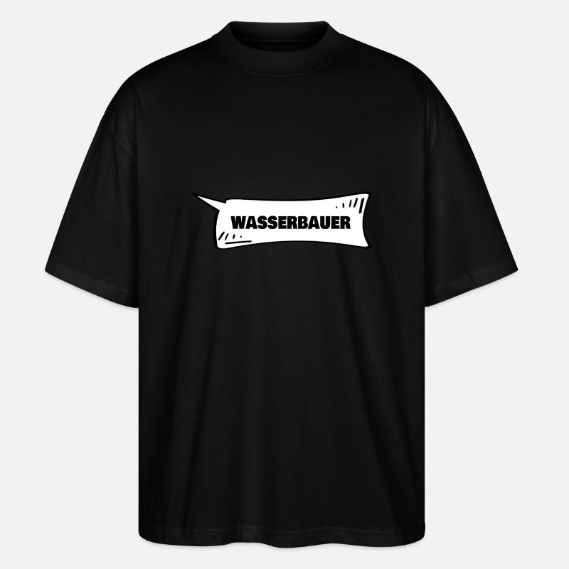 Wasserbauer als Sprechblase - Stanley/Stella Oversized Unisex Bio T-Shirt Blaster 2.0 - Schwarz
