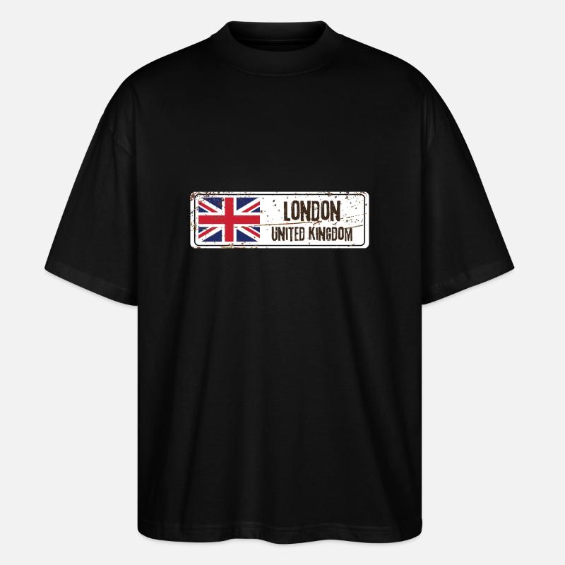 Londres Drapeau du Royaume-Uni - T-shirt bio Blaster 2.0 coupe oversize Stanley/Stella Unisexe - noir
