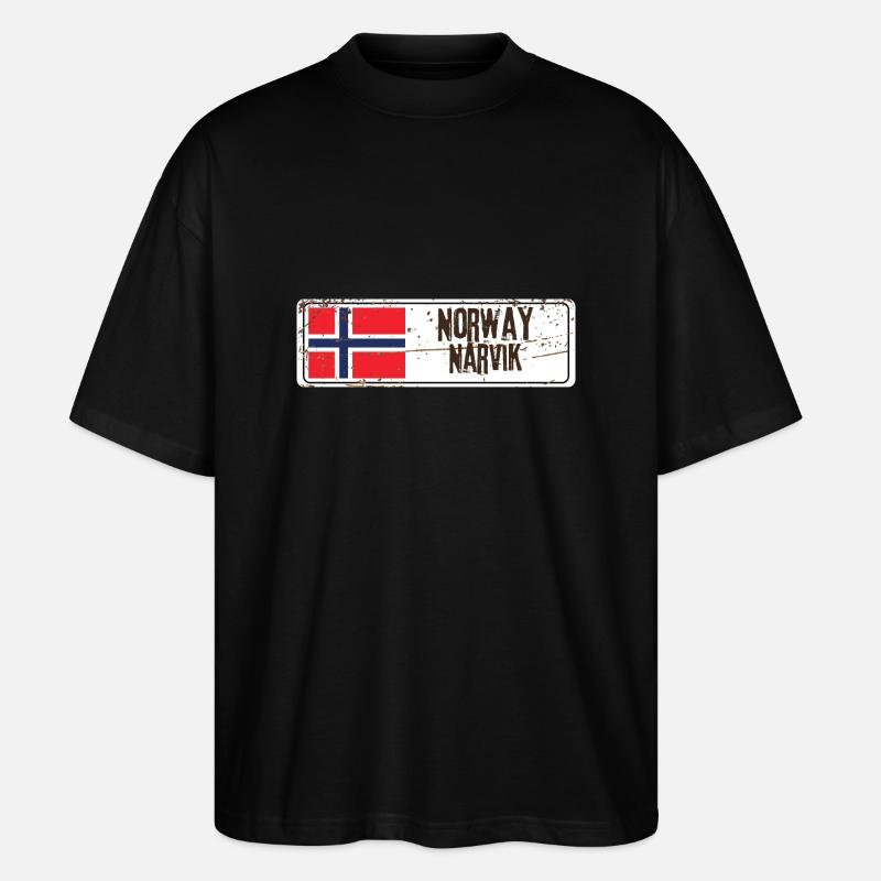Narvik Norway Flag - Stanley/Stella Oversized Unisex Organic T-shirt Blaster 2.0 - black