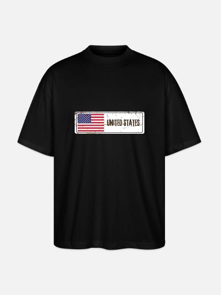Drapeau des États-Unis - T-shirt bio Blaster 2.0 coupe oversize Stanley/Stella Unisexe - noir