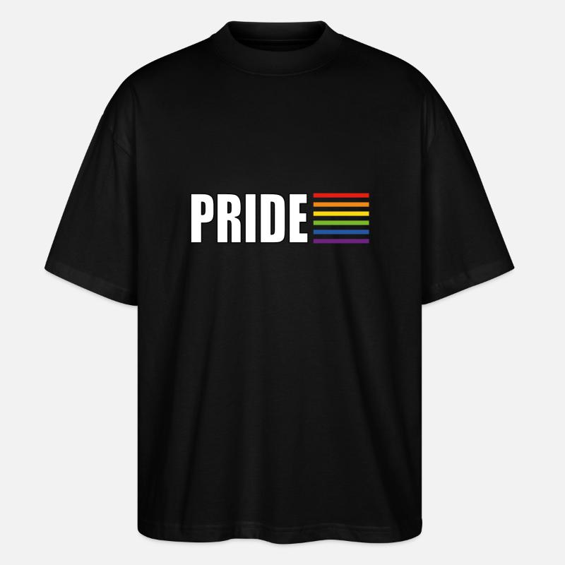 Pride Regenbogenflagge - Stanley/Stella Oversized Unisex Bio T-Shirt Blaster 2.0 - Schwarz