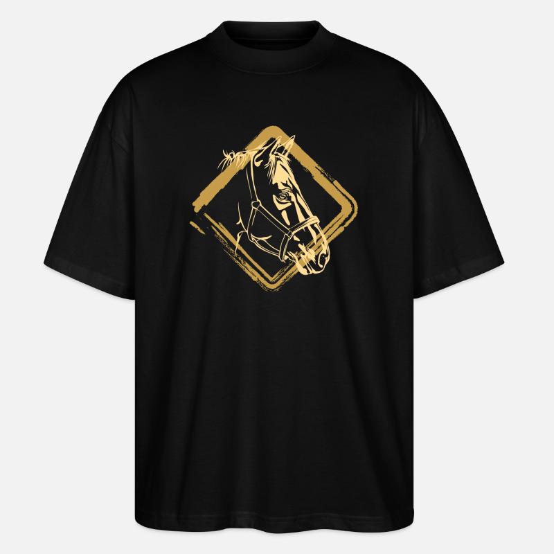 Cheval Chevaux Or - T-shirt bio Blaster 2.0 coupe oversize Stanley/Stella Unisexe - noir