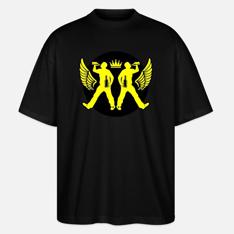 Boire de la bière Silhouette - T-shirt bio Blaster 2.0 coupe oversize Stanley/Stella Unisexe - noir
