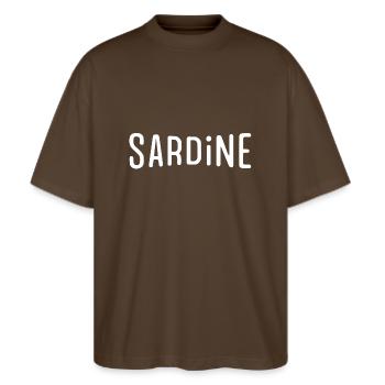 Sardine - T-shirt bio Blaster 2.0 coupe oversize Stanley/Stella Unisexe - marron foncé - Devant - Alina (178cm) & Michal (187cm)