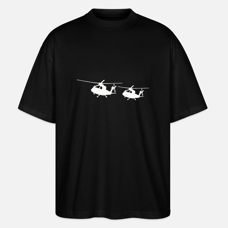 Silhouette d’hélicoptère - T-shirt bio Blaster 2.0 coupe oversize Stanley/Stella Unisexe - noir