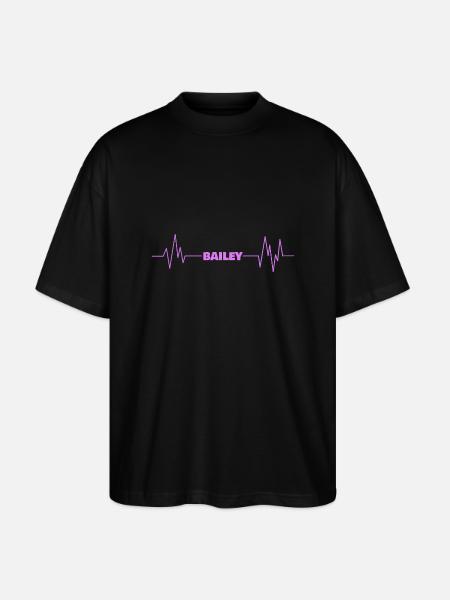 Prénom Bailey - T-shirt bio Blaster 2.0 coupe oversize Stanley/Stella Unisexe - noir