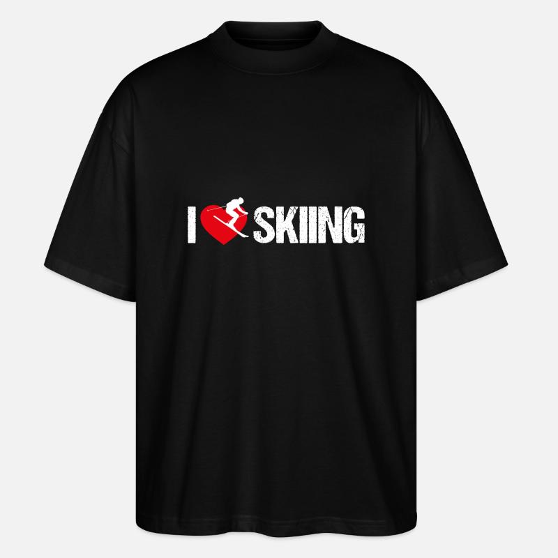 I love skiing - Stanley/Stella Oversized Unisex Bio T-Shirt Blaster 2.0 - Schwarz