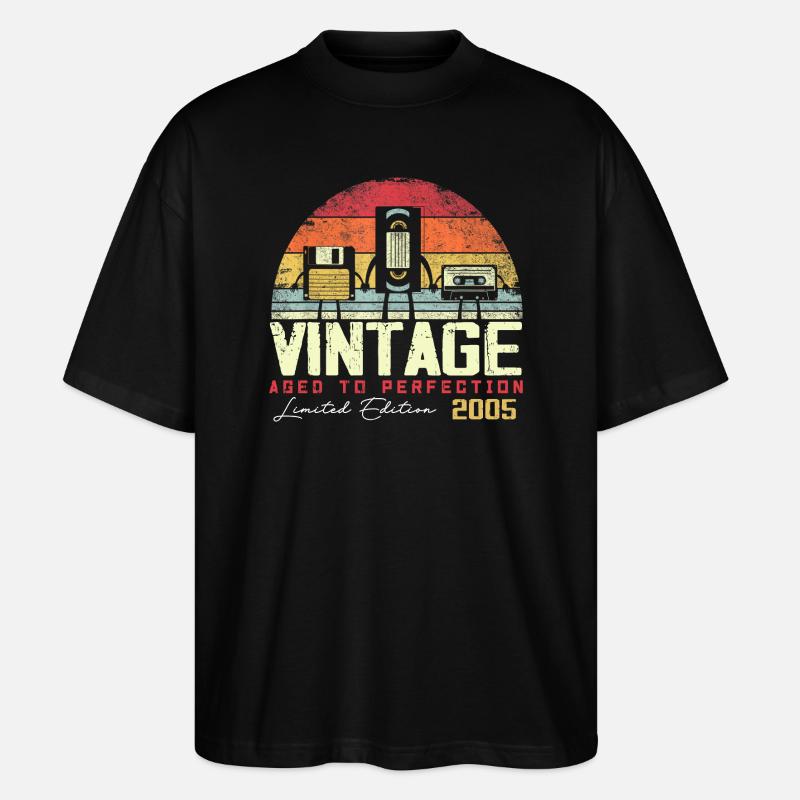 Cadeau Millésime 2005 - T-shirt bio Blaster 2.0 coupe oversize Stanley/Stella Unisexe - noir