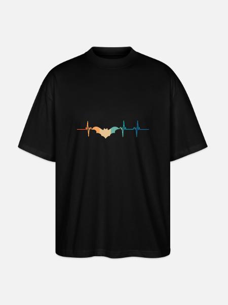 Bat heartbeat - Stanley/Stella Oversized Unisex Organic T-shirt Blaster 2.0 - black