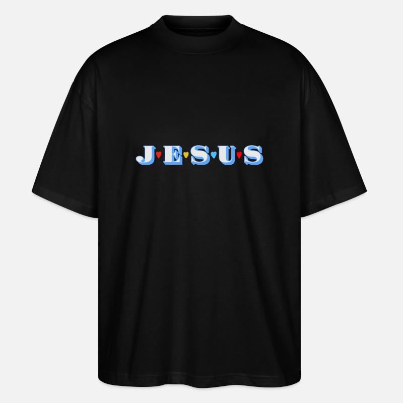 Jésus - T-shirt bio Blaster 2.0 coupe oversize Stanley/Stella Unisexe - noir