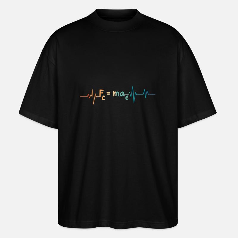 Heartbeat Retro Math Formula - Stanley/Stella Oversized Unisex Organic T-shirt Blaster 2.0 - black