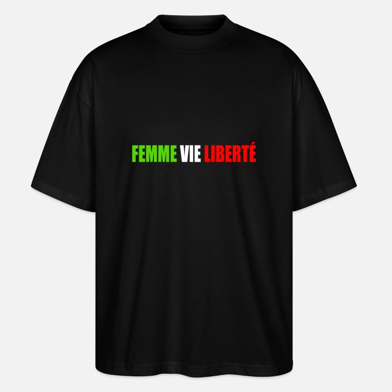 Femme vie liberté - T-shirt bio Blaster 2.0 coupe oversize Stanley/Stella Unisexe - noir