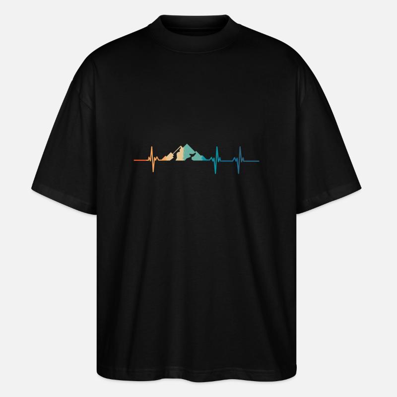 Herzschlag der Berge - Stanley/Stella Oversized Unisex Bio T-Shirt Blaster 2.0 - Schwarz