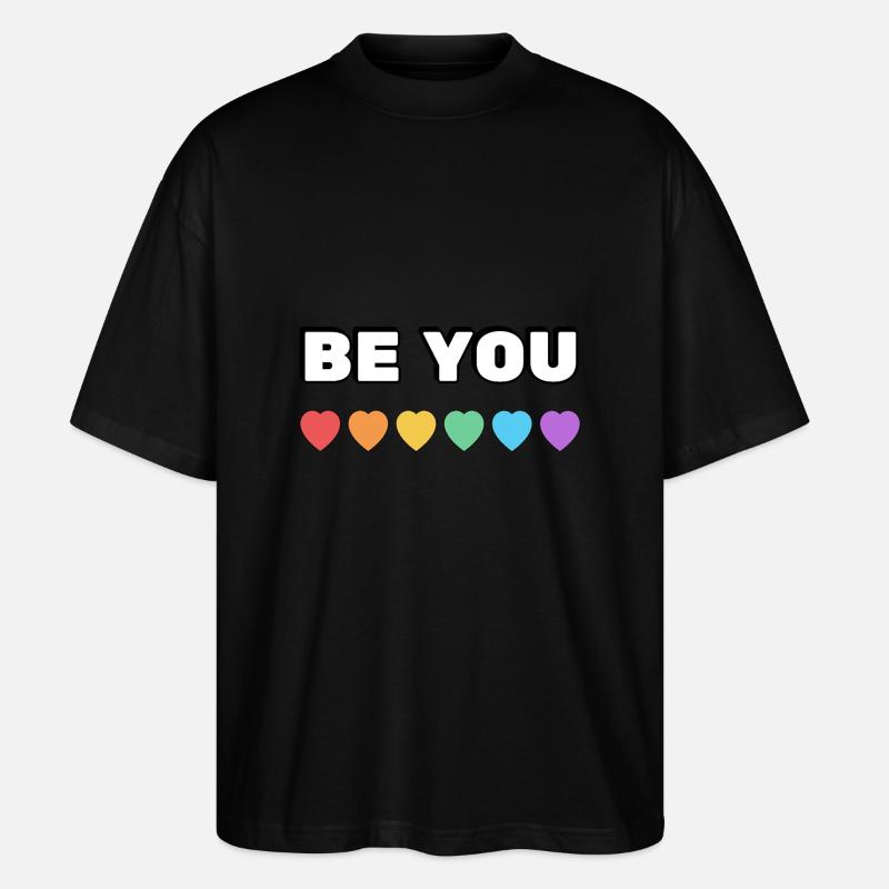 Sei du Rainbow Hearts - Stanley/Stella Oversized Unisex Bio T-Shirt Blaster 2.0 - Schwarz
