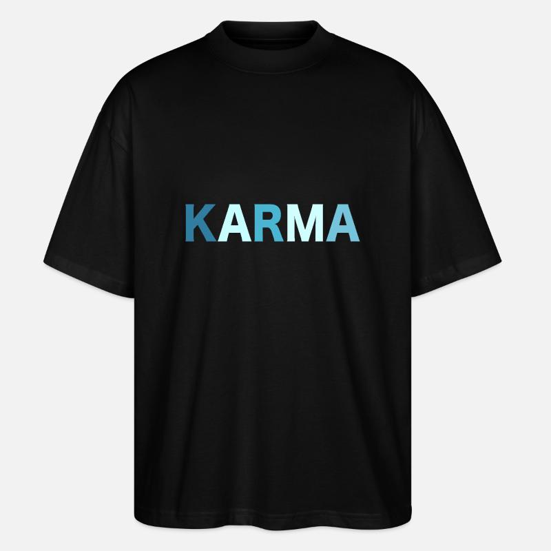 Lettrage rétro Karma - T-shirt bio Blaster 2.0 coupe oversize Stanley/Stella Unisexe - noir