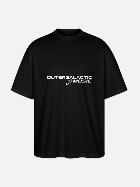 Outergalactic Music logo white - Stanley/Stella Oversized Unisex Organic T-shirt Blaster 2.0 - black