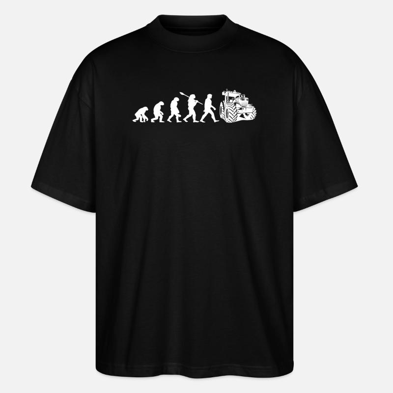 Evolution des Traktors - Stanley/Stella Oversized Unisex Bio T-Shirt Blaster 2.0 - Schwarz