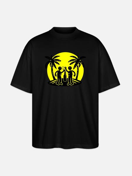 Island Beach Party Drinking - Stanley/Stella Oversized Unisex Organic T-shirt Blaster 2.0 - black