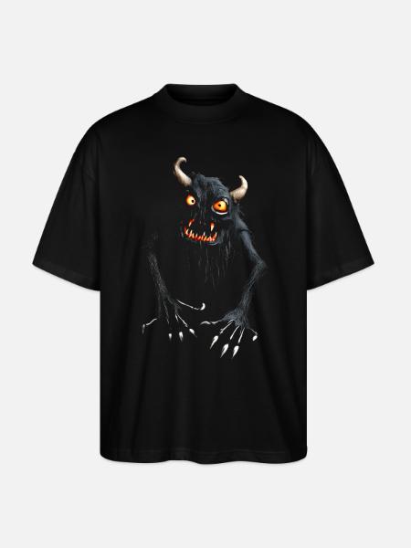 Monster Demon Halloween Varelse Läskig kostym - Ekologisk Oversized T-shirt Unisex Stanley/Stella Blaster 2.0 - svart