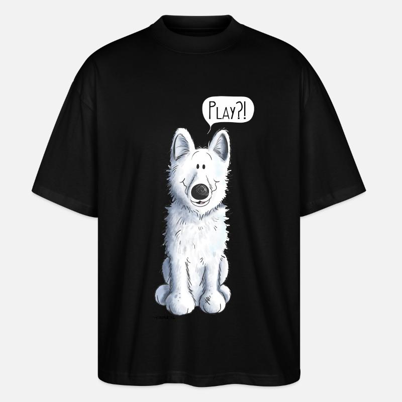 Schweizer Schäferhund Play - Stanley/Stella Oversized Unisex Bio T-Shirt Blaster 2.0 - Schwarz
