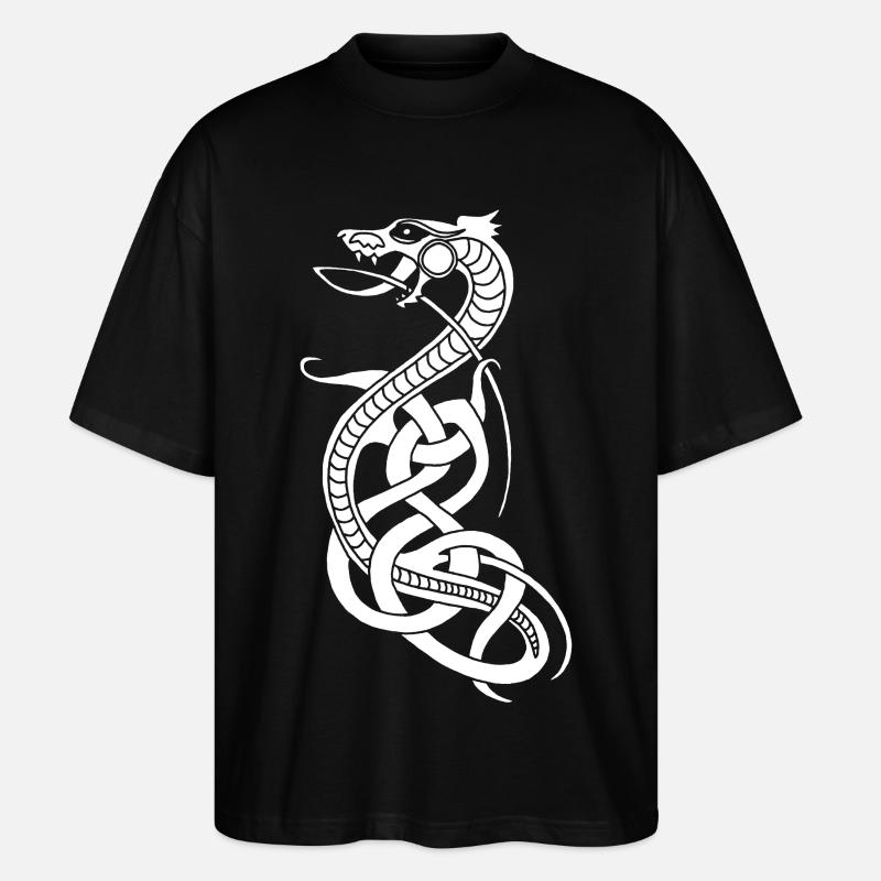Serpent blanc infini - T-shirt bio Blaster 2.0 coupe oversize Stanley/Stella Unisexe - noir